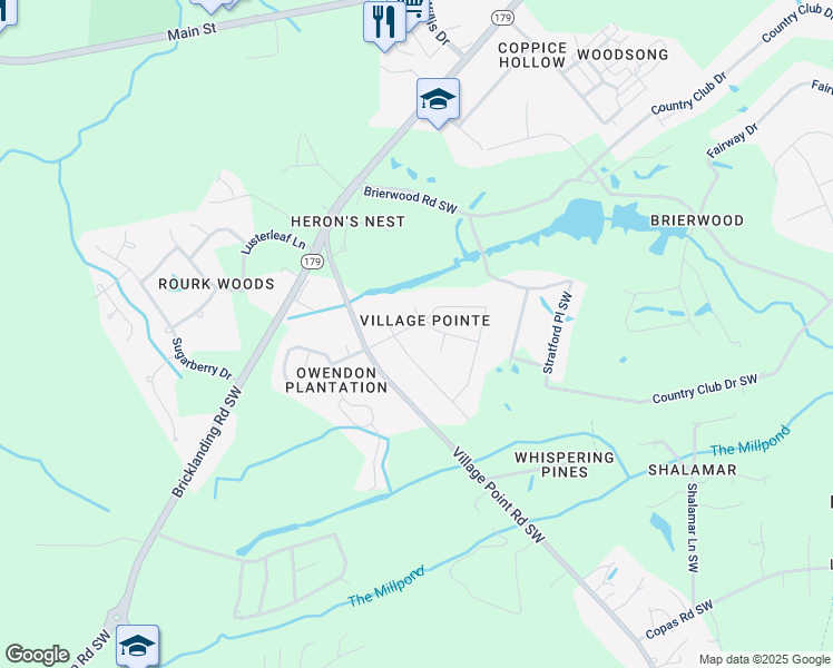 map of restaurants, bars, coffee shops, grocery stores, and more near 4307 Susan Drive Southwest in Shallotte