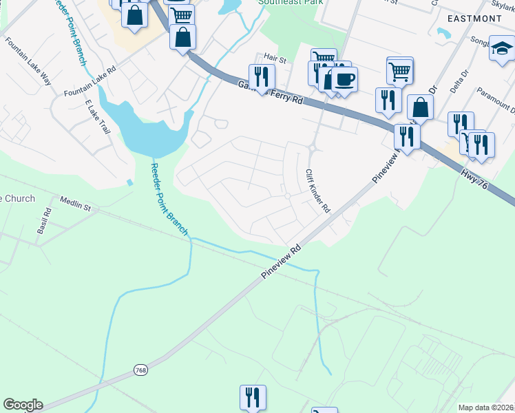 map of restaurants, bars, coffee shops, grocery stores, and more near 144 Jersey Lane in Columbia
