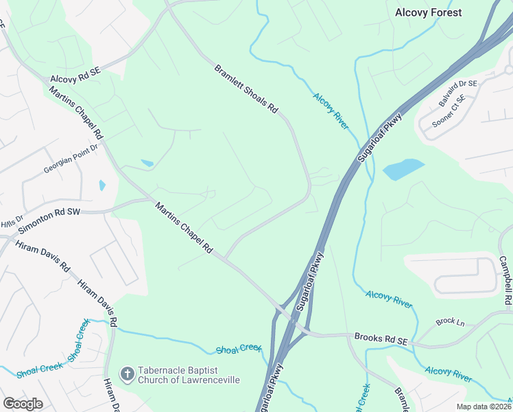 map of restaurants, bars, coffee shops, grocery stores, and more near 950 Chapel Hill Drive Southeast in Lawrenceville