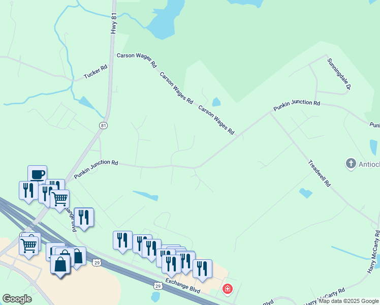 map of restaurants, bars, coffee shops, grocery stores, and more near 313 Hills Point Road in Bethlehem
