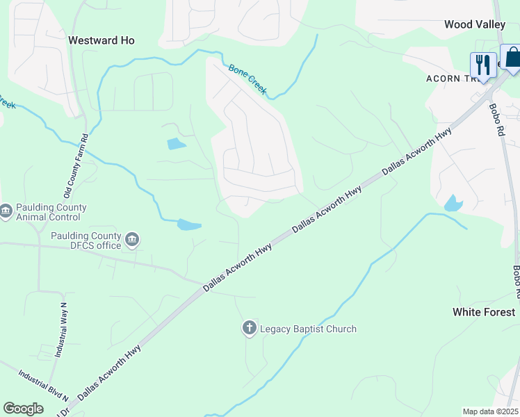 map of restaurants, bars, coffee shops, grocery stores, and more near 428 Camp Circle in Dallas