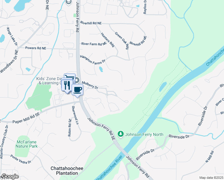 map of restaurants, bars, coffee shops, grocery stores, and more near 1002 Saddle Hill in Marietta