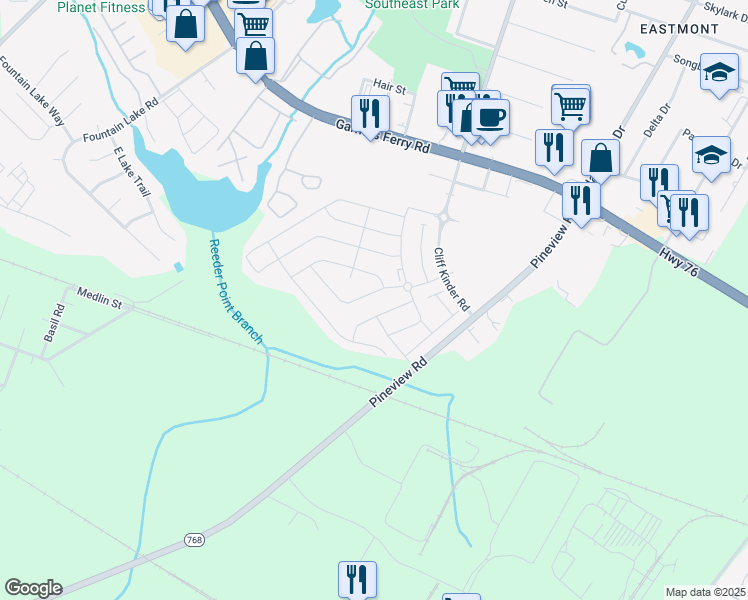 map of restaurants, bars, coffee shops, grocery stores, and more near 144 Jersey Lane in Columbia