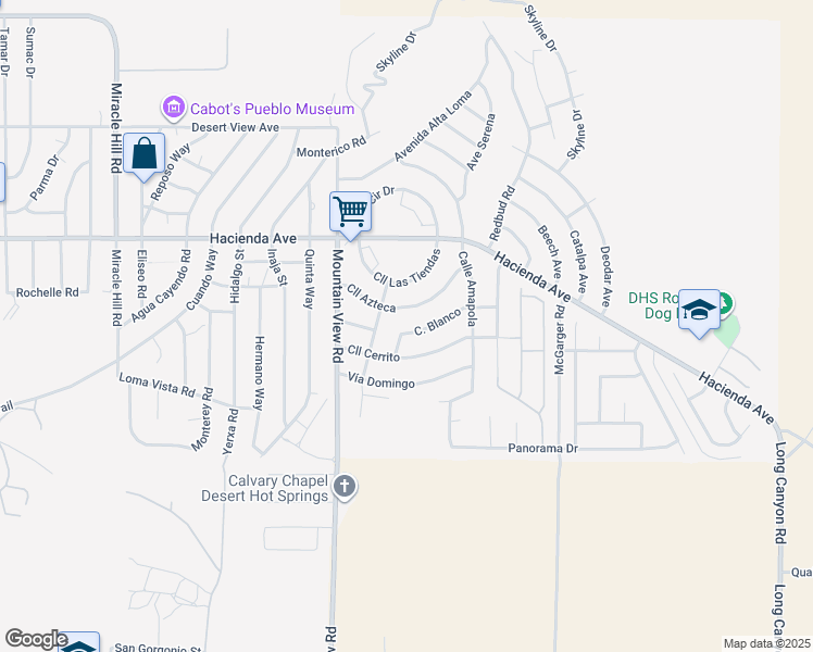 map of restaurants, bars, coffee shops, grocery stores, and more near 68175 Calle Blanco in Desert Hot Springs