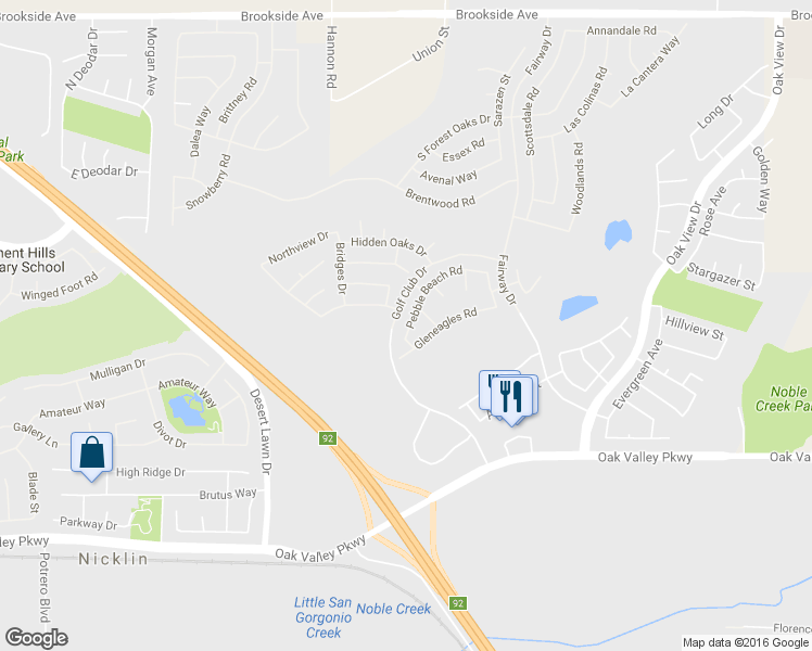 map of restaurants, bars, coffee shops, grocery stores, and more near 974 Pebble Beach Road in Beaumont