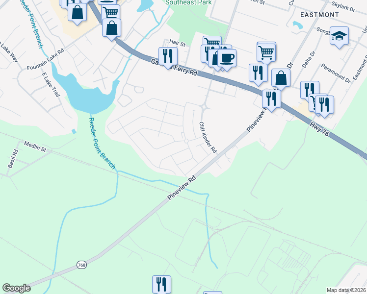 map of restaurants, bars, coffee shops, grocery stores, and more near 103 Jersey Lane in Columbia