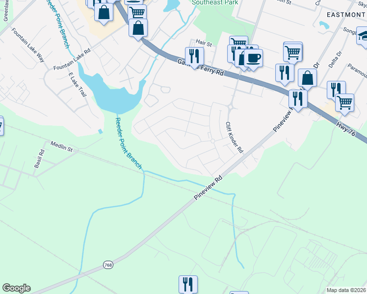 map of restaurants, bars, coffee shops, grocery stores, and more near 7 Silage Court in Columbia