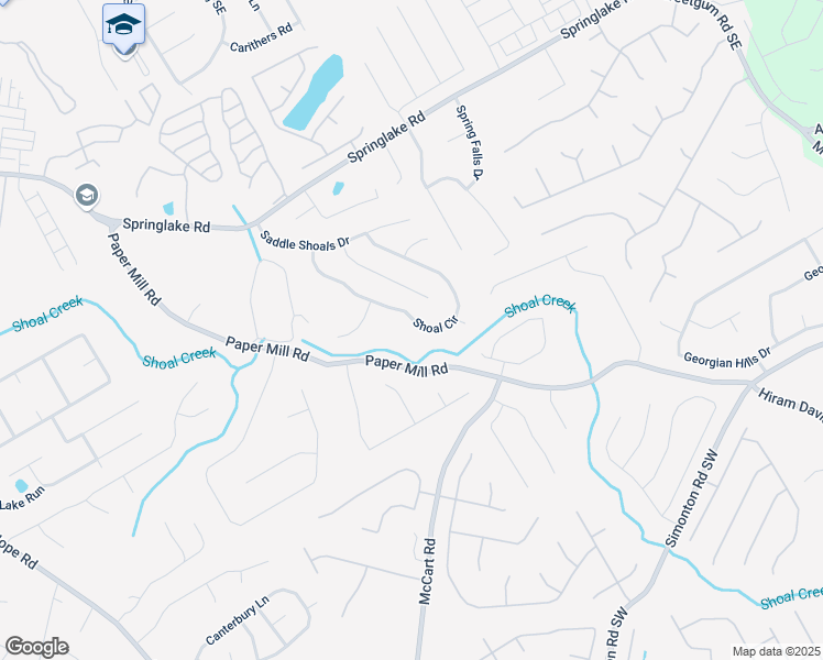 map of restaurants, bars, coffee shops, grocery stores, and more near 547 Shoal Circle in Lawrenceville