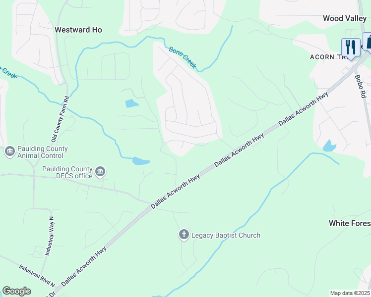 map of restaurants, bars, coffee shops, grocery stores, and more near 160 Camp Circle in Dallas
