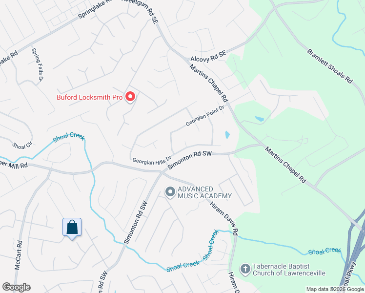 map of restaurants, bars, coffee shops, grocery stores, and more near 460 Georgian Hills Drive in Lawrenceville