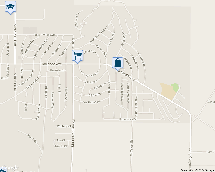 map of restaurants, bars, coffee shops, grocery stores, and more near 68258 Calle Cerrito in Desert Hot Springs