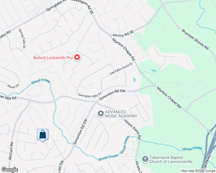 map of restaurants, bars, coffee shops, grocery stores, and more near 460 Georgian Hills Drive in Lawrenceville