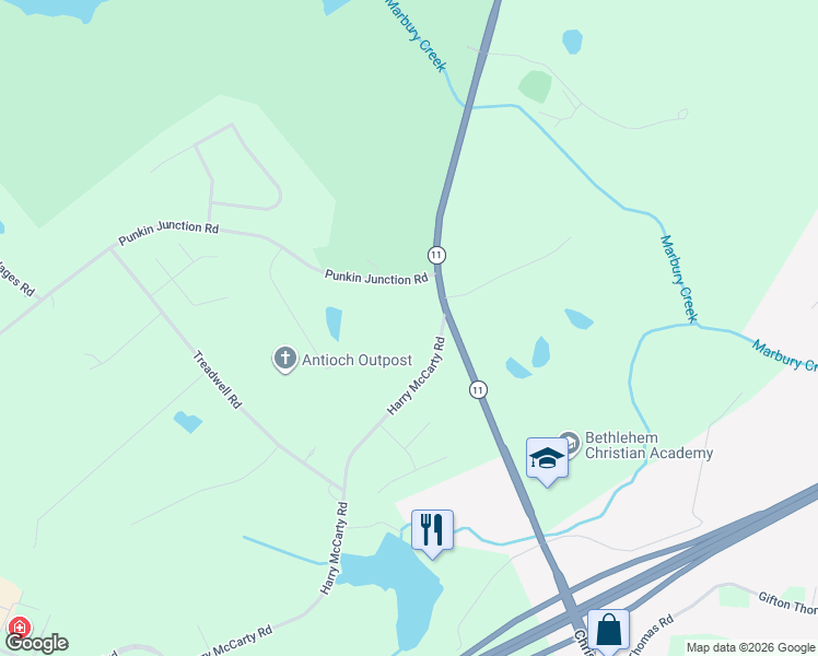 map of restaurants, bars, coffee shops, grocery stores, and more near 467 Harry McCarty Road in Bethlehem