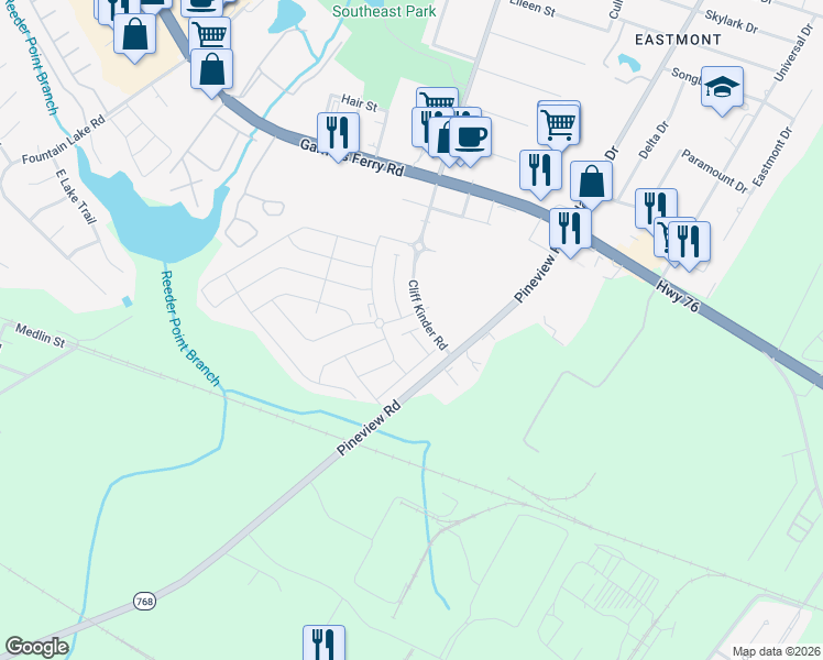 map of restaurants, bars, coffee shops, grocery stores, and more near 243 Beacon Field Road in Columbia
