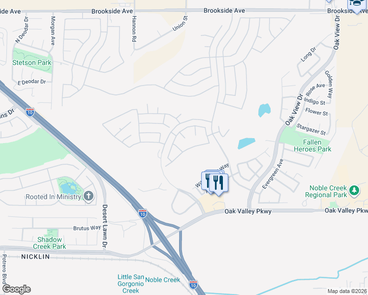 map of restaurants, bars, coffee shops, grocery stores, and more near 967 Gleneagles Road in Beaumont