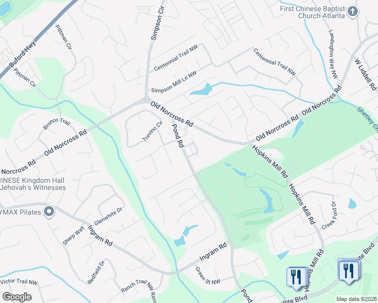 map of restaurants, bars, coffee shops, grocery stores, and more near 4657 Calumet Circle Northwest in Duluth