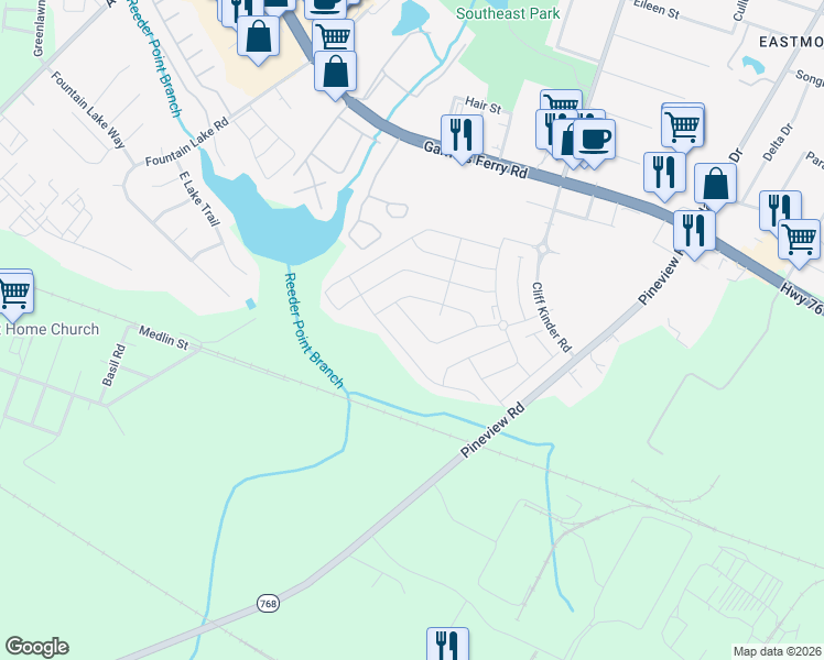 map of restaurants, bars, coffee shops, grocery stores, and more near 7 Silage Court in Columbia
