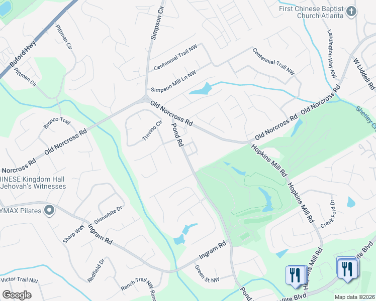 map of restaurants, bars, coffee shops, grocery stores, and more near 4657 Calumet Circle Northwest in Duluth