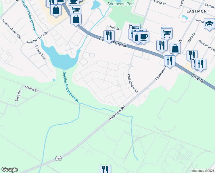 map of restaurants, bars, coffee shops, grocery stores, and more near 144 Jersey Lane in Columbia