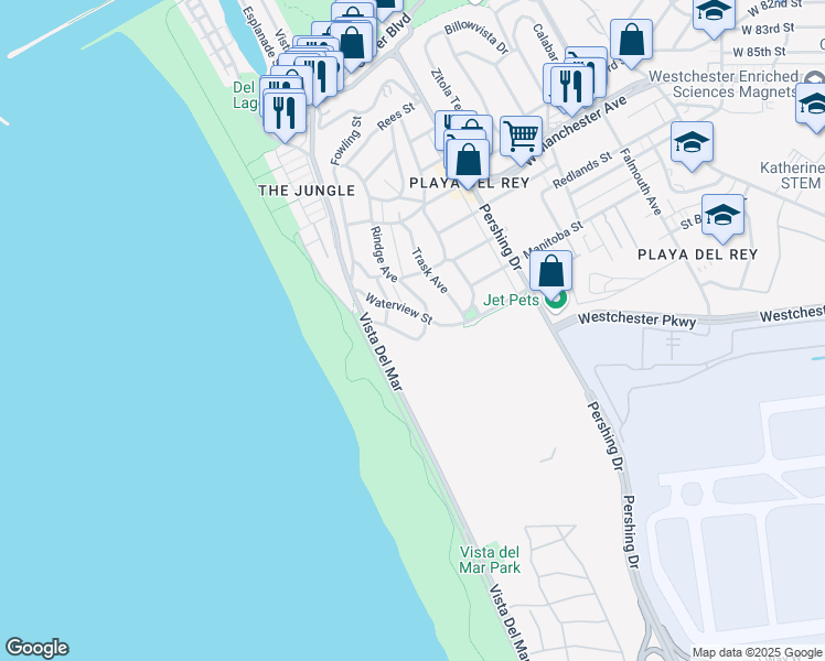 map of restaurants, bars, coffee shops, grocery stores, and more near 147 Napoleon Street in Los Angeles