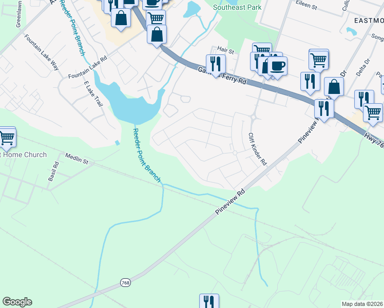 map of restaurants, bars, coffee shops, grocery stores, and more near 7 Silage Court in Columbia