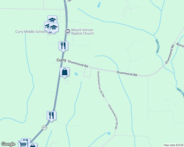 map of restaurants, bars, coffee shops, grocery stores, and more near 80 Drummond Cut-Off Road in Jasper