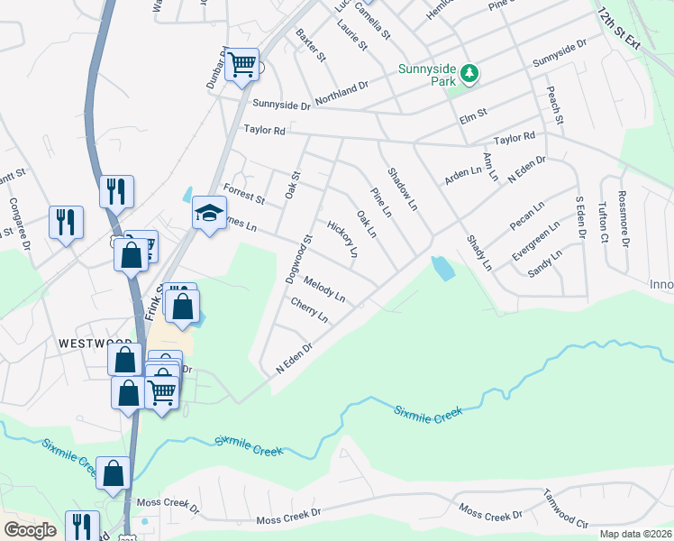 map of restaurants, bars, coffee shops, grocery stores, and more near 110 Haynes Lane in Cayce