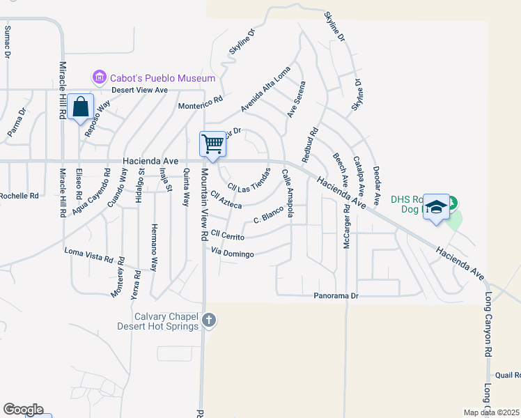 map of restaurants, bars, coffee shops, grocery stores, and more near 68175 Calle Blanco in Desert Hot Springs