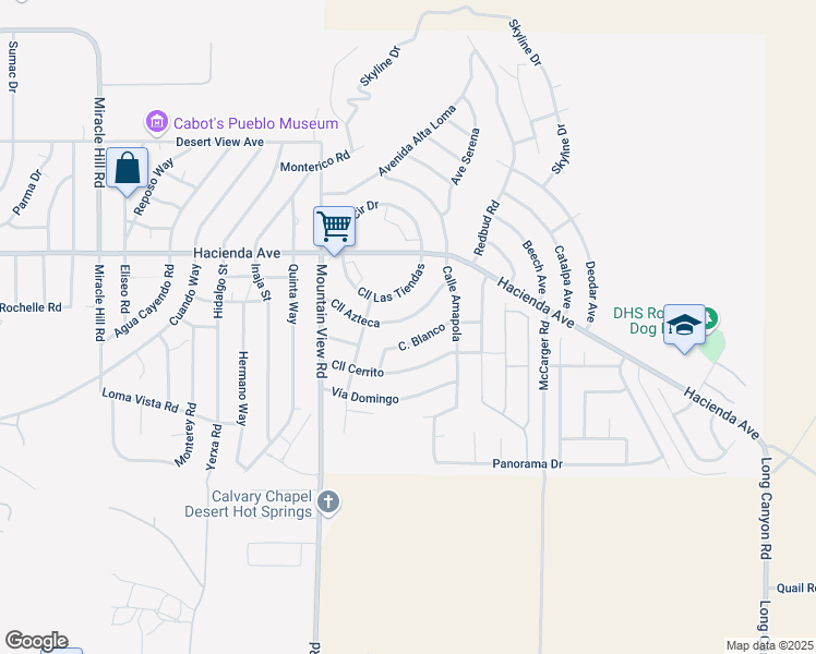 map of restaurants, bars, coffee shops, grocery stores, and more near 68175 Calle Blanco in Desert Hot Springs