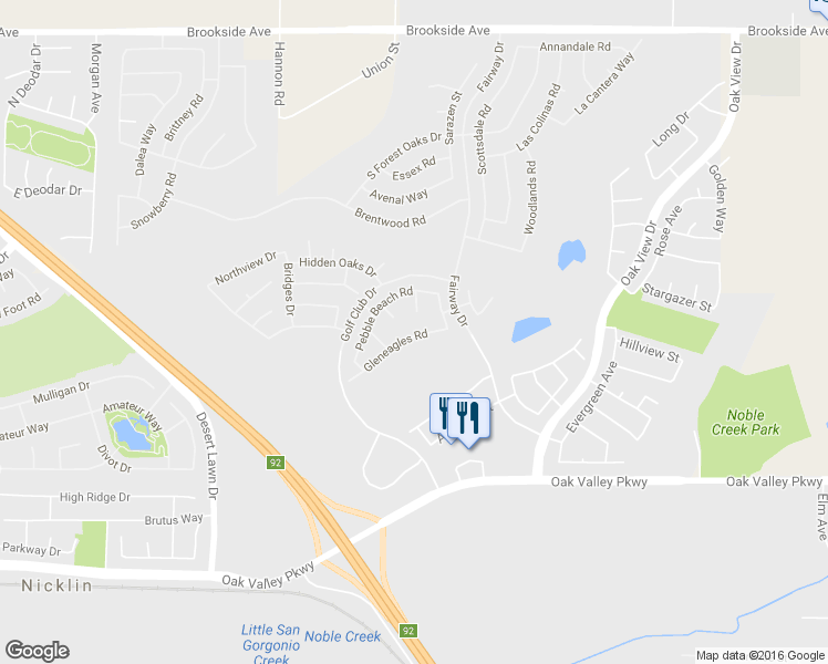 map of restaurants, bars, coffee shops, grocery stores, and more near 940 Gleneagles Road in Beaumont