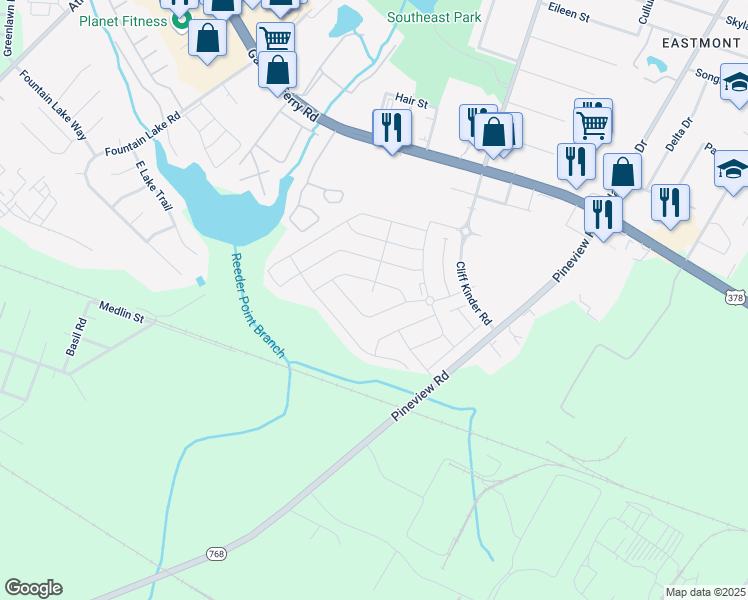 map of restaurants, bars, coffee shops, grocery stores, and more near 7 Silage Court in Columbia