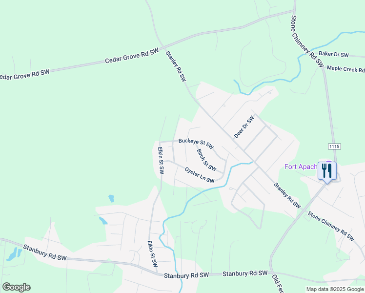 map of restaurants, bars, coffee shops, grocery stores, and more near 2111 Poplar Road Southwest in Brunswick County