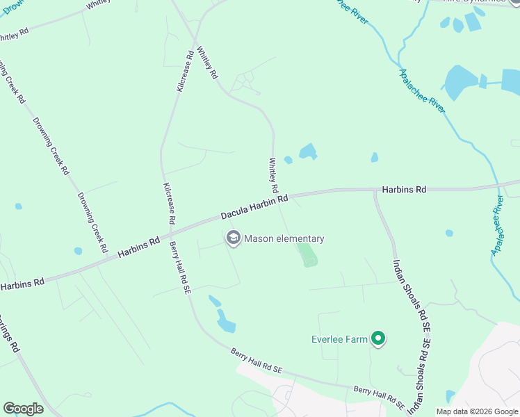 map of restaurants, bars, coffee shops, grocery stores, and more near 2500-2698 Dacula Harbin Road in Dacula