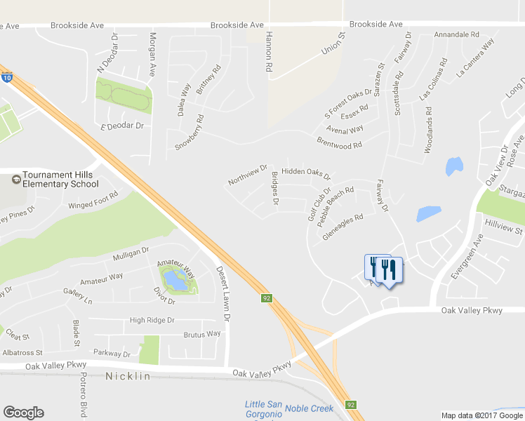 map of restaurants, bars, coffee shops, grocery stores, and more near 1041 Riviera Court in Beaumont