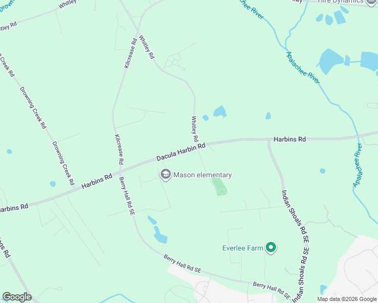 map of restaurants, bars, coffee shops, grocery stores, and more near 2500-2698 Dacula Harbin Road in Dacula