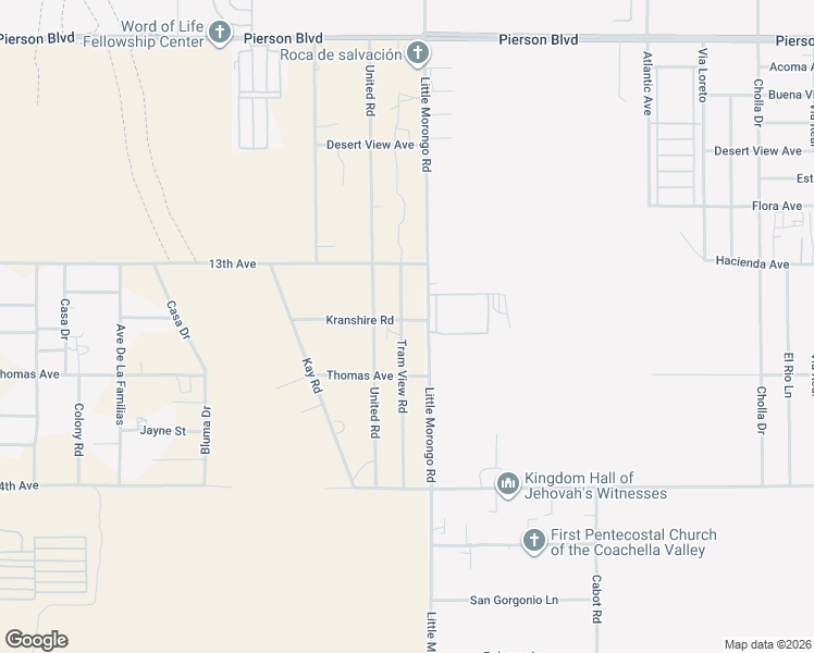 map of restaurants, bars, coffee shops, grocery stores, and more near 13270 Tram View Road in Desert Hot Springs