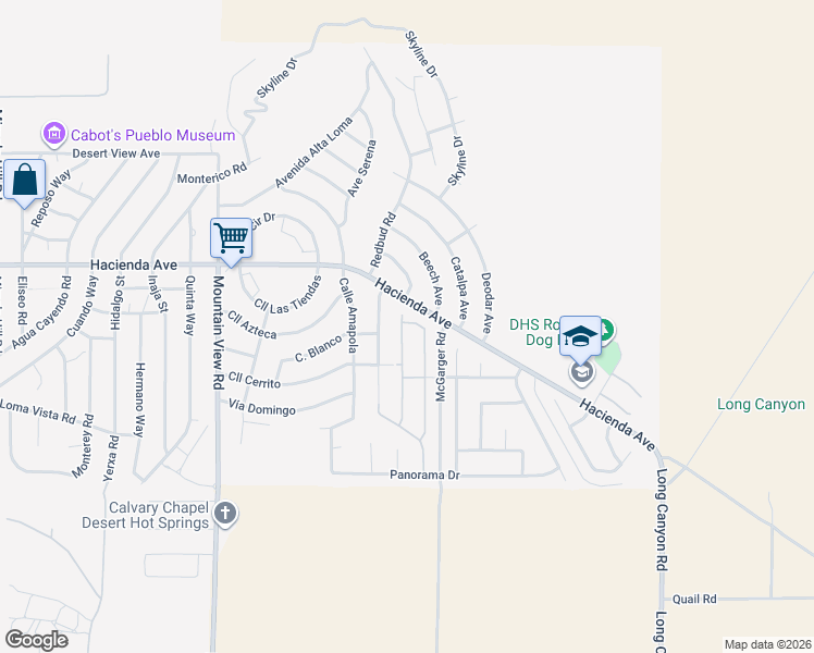 map of restaurants, bars, coffee shops, grocery stores, and more near in Desert Hot Springs