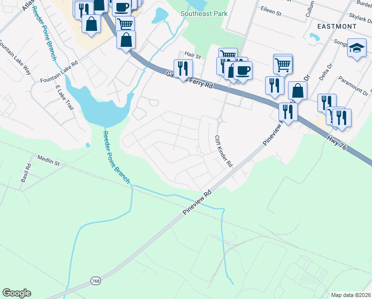 map of restaurants, bars, coffee shops, grocery stores, and more near 114 Holstein Lane in Columbia
