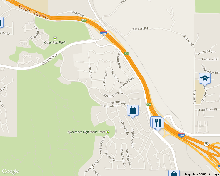 map of restaurants, bars, coffee shops, grocery stores, and more near 11599 Tulane Avenue in Riverside