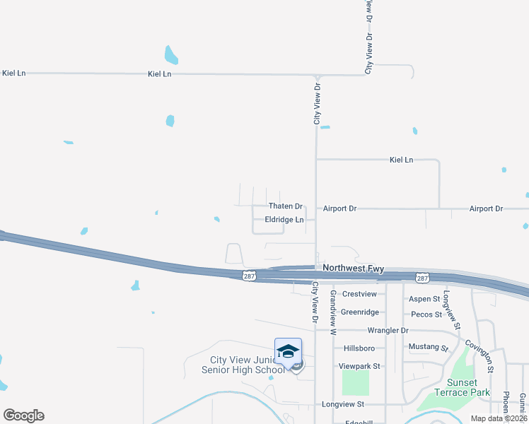 map of restaurants, bars, coffee shops, grocery stores, and more near 158 Thaten Drive in Wichita Falls