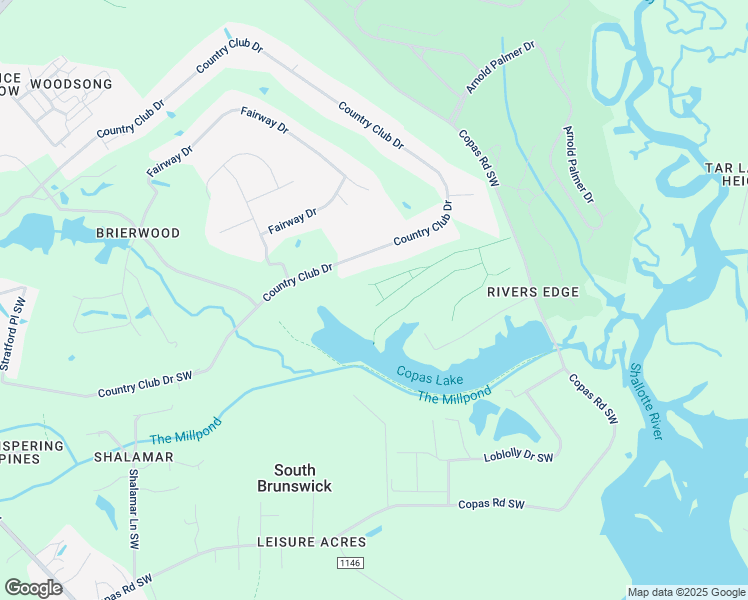 map of restaurants, bars, coffee shops, grocery stores, and more near Shallotte Greenway in Shallotte