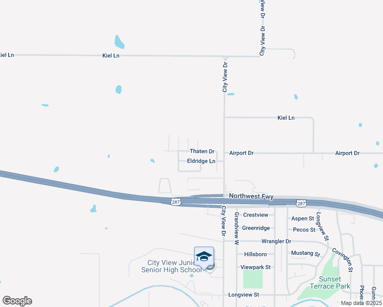 map of restaurants, bars, coffee shops, grocery stores, and more near 158 Thaten Drive in Wichita Falls