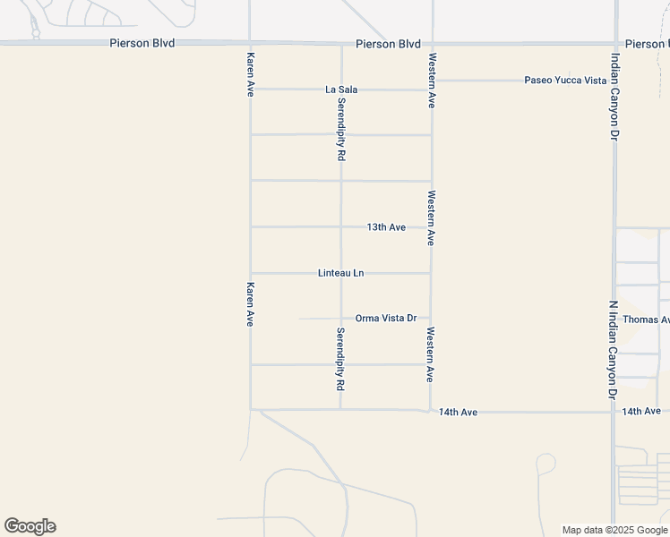 map of restaurants, bars, coffee shops, grocery stores, and more near Linteau Lane in Desert Hot Springs