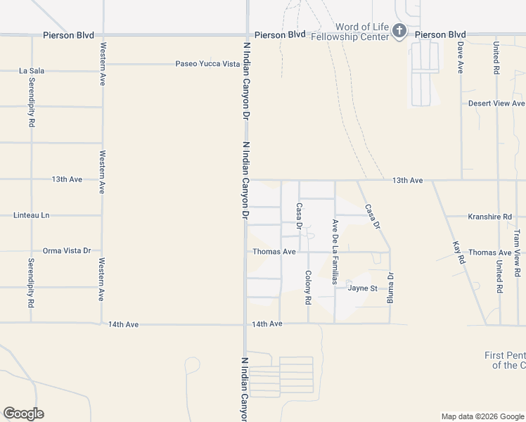 map of restaurants, bars, coffee shops, grocery stores, and more near 64061 Enchanted Drive in Desert Hot Springs