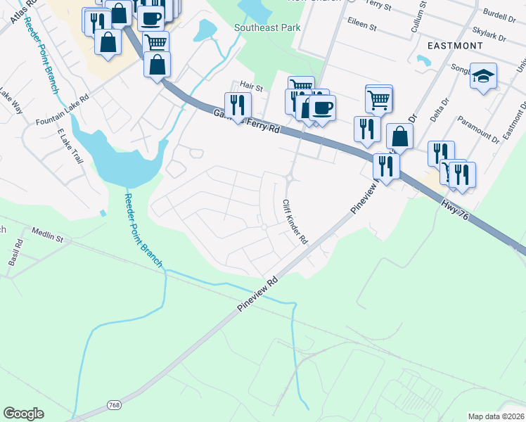 map of restaurants, bars, coffee shops, grocery stores, and more near 151 Beacon Field Road in Columbia