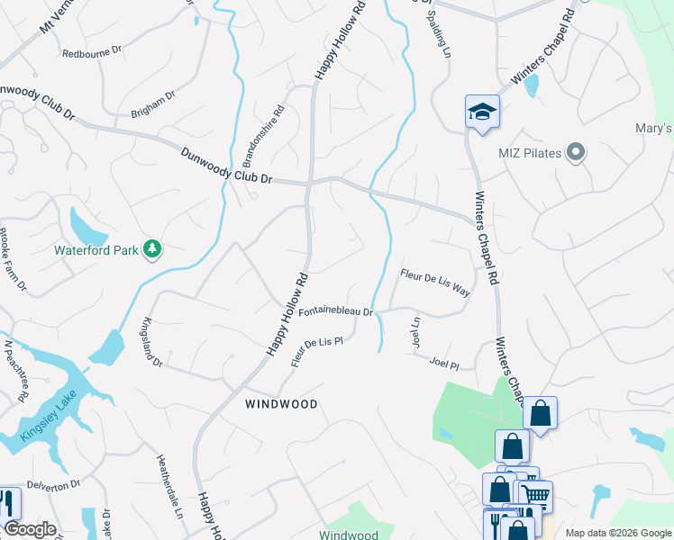 map of restaurants, bars, coffee shops, grocery stores, and more near 2647 Wood Hollow Drive in Doraville