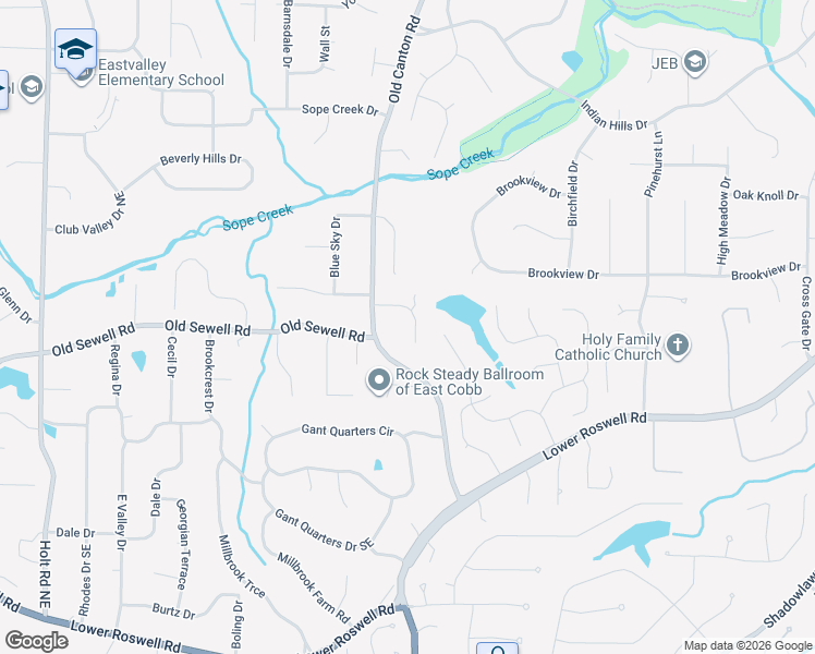 map of restaurants, bars, coffee shops, grocery stores, and more near 3032 Canton Pines Place in Marietta
