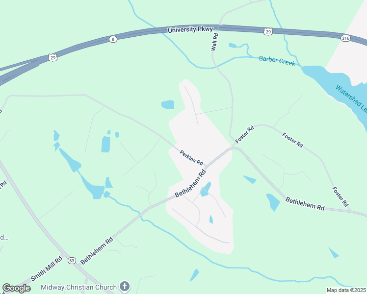 map of restaurants, bars, coffee shops, grocery stores, and more near 1432 Perkins Road in Winder