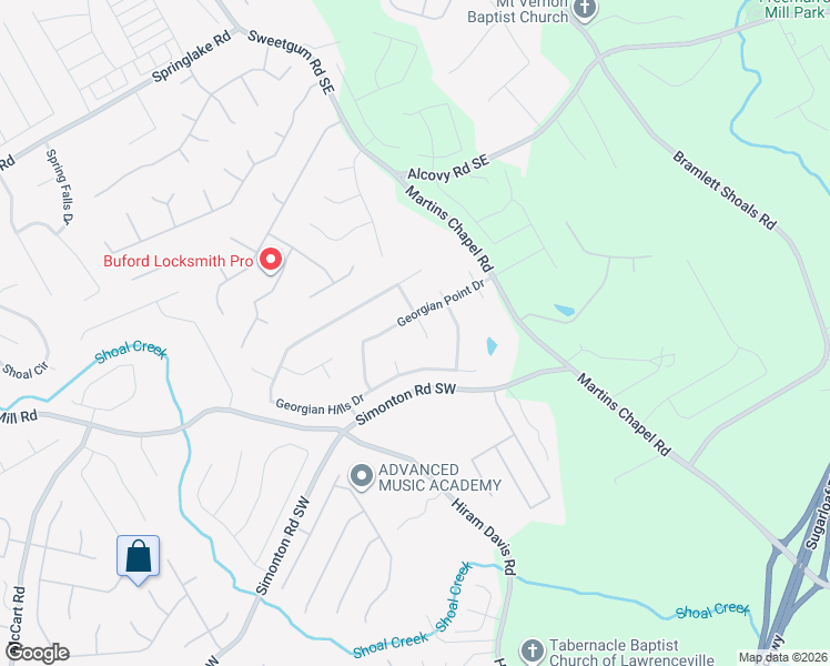 map of restaurants, bars, coffee shops, grocery stores, and more near 647 Jules Crest Court in Lawrenceville