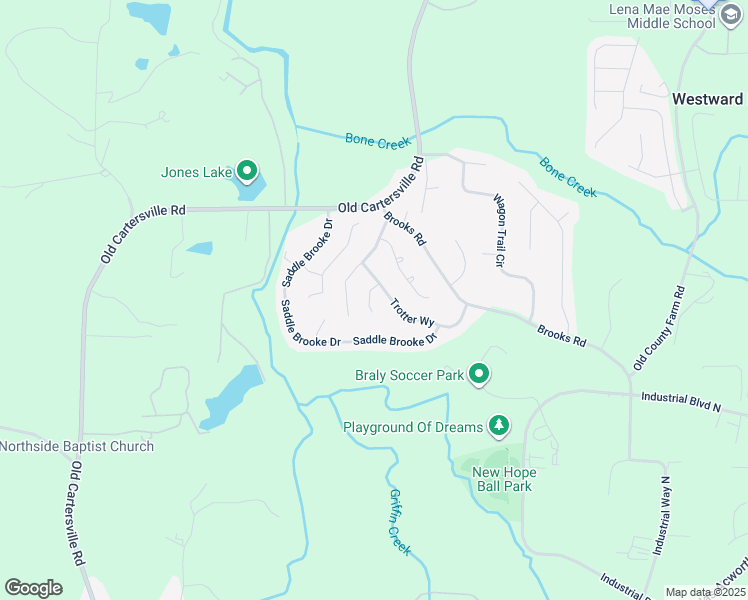 map of restaurants, bars, coffee shops, grocery stores, and more near 65 Riders Ridge in Dallas